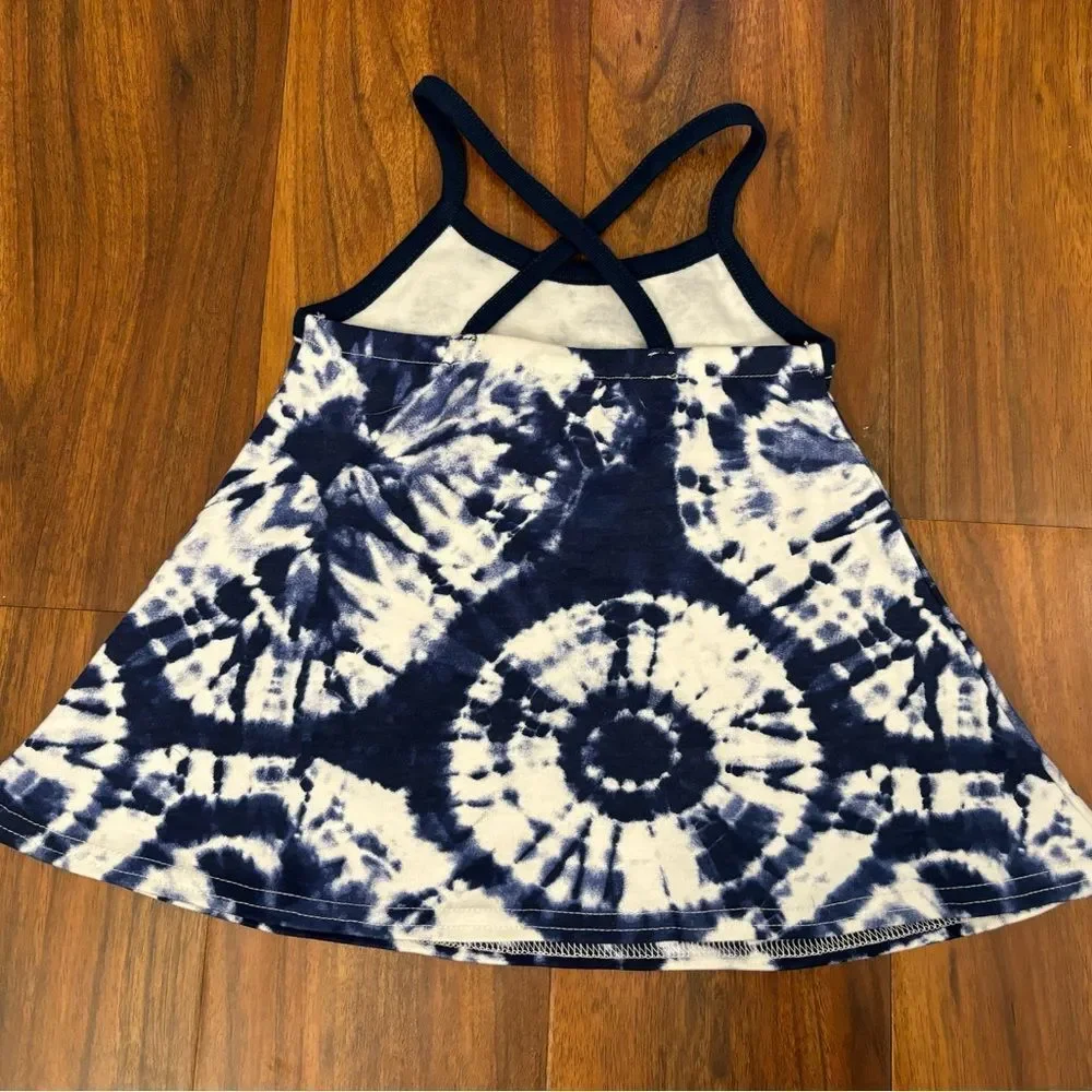 Harley Davidson blue tie dye dress and diaper cover set